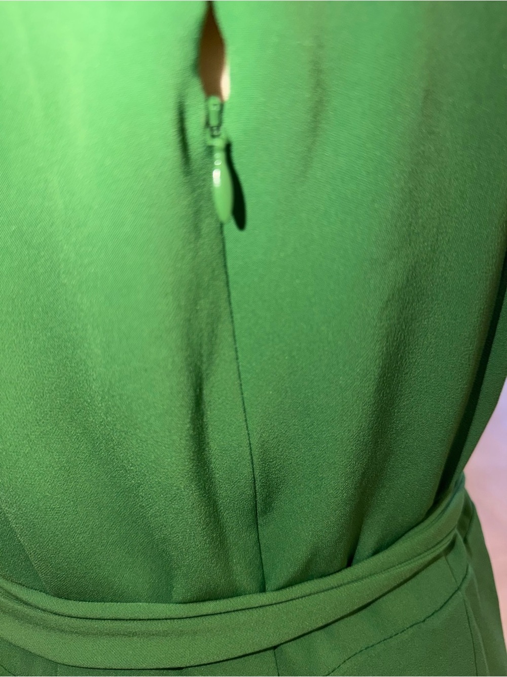 Anne Taylor Green Wrap-Front Wide-Leg Jumpsuit - Picture 7 of 11